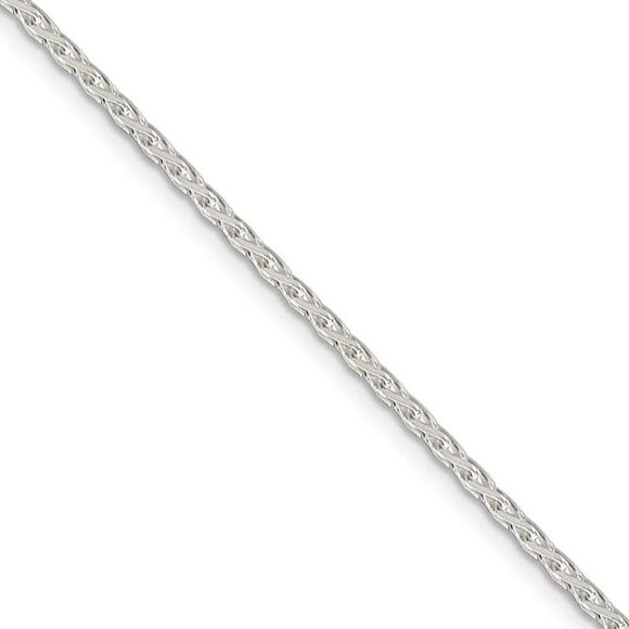 2.1mm Sterling Silver D/C Solid Round Spiga Chain Necklace 24 Inch